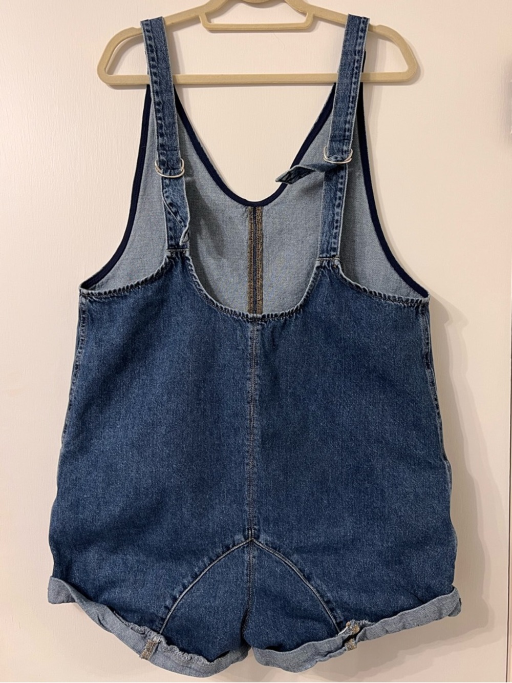 NEW WE THE FREE FREE PEOPLE HIGH ROLLER SHORTALL DENIM ROMPER ✨ - Picture 3 of 4